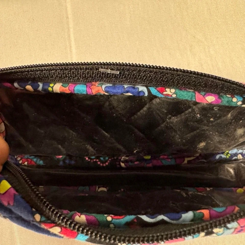 Vera Bradley Quilted Paisley Cosmetic Bag Multicolor Makeup Pouch Zip Case